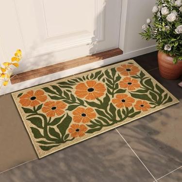 Imagem de HATARU Tapetes de boas-vindas para porta frontal para ambientes externos e internos com capacho antiderrapante para presente de inauguração de casa tapete rústico para casa de fazenda corredor 43 x 76