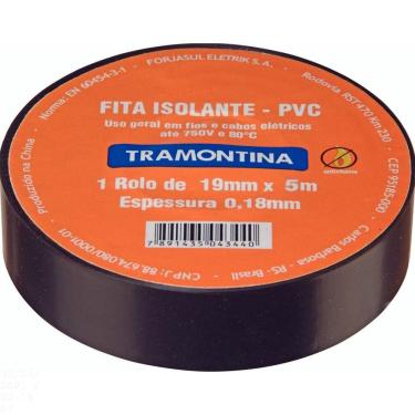 Imagem de Kit Caixa Fechada Com 60 Fita Isolante 0,18x19 Mm Tramontina Preta 5m Tramontina
