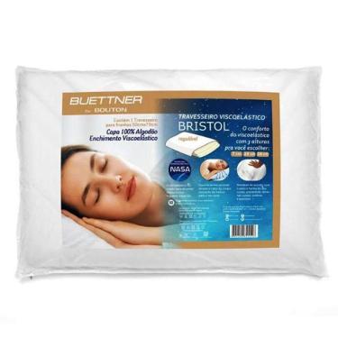 Imagem de Travesseiro Buettner Regulável Viscoelástico Bristol 50cm X 70cm Branco