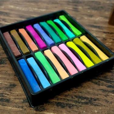 Imagem de Giz Pastel Seco Japan, 18 Cores Sortidas Fluorescentes, para Desenho e Pintura