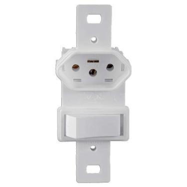 Imagem de Interruptor Simples 6A + Tomada 2P+T 10A para Condulete - Ilumi - 250v