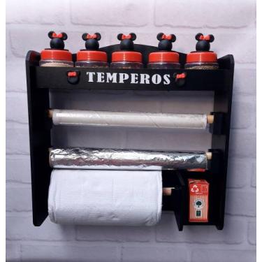 Imagem de Porta temperos Minnie porta condimentos com 5 potes decorados - Art Fa