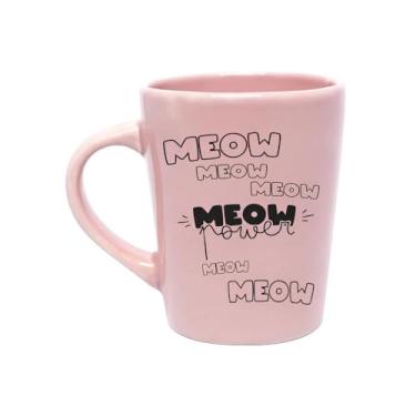 Imagem de Caneca de Porcelana 270ml Meow Cat Rosa