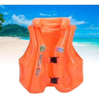 Imagem de Boia Infantil Colete Inflável em PVC para Crianças de 3 a 4 Anos | Segurança com 2 Fechos Frontais | Ideal para Piscina, Praia e Verão