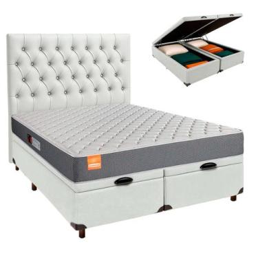 Imagem de Cama + Bau Blindado e Colchão D23 Queen - Pro Inducol + Cabeceira