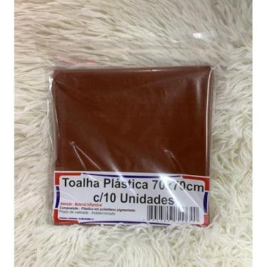 Imagem de Kit 10 Toalha De Mesa Lisa Plástica 70x70cm Para Aniversário Festa Casamento(Marrom)