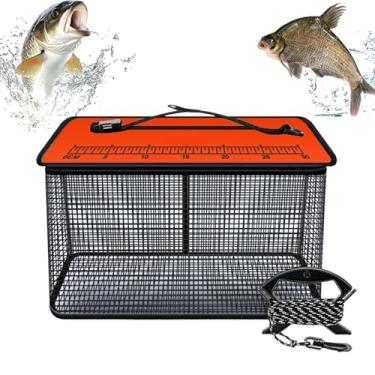 Imagem de Gaiola de rede refletiva dobrável - Gaiola de rede refletiva dobrável | Armadilha de armazenamento resistente | Armadilha de retenção para riachos marítimos e áreas rochosas Recipiente marítimo