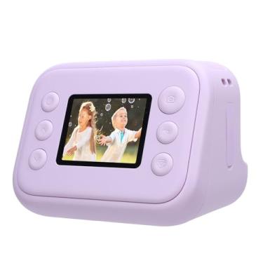 Imagem de ASHATA Câmera de Impressão Instantânea de 1080p, Gravação de Vídeo HD de 48MP Com Lanterna LED e Tela IPS de 2,0 Polegadas, para Crianças e Adultos Com Modelos de Adesivos DIY (PURPLE)