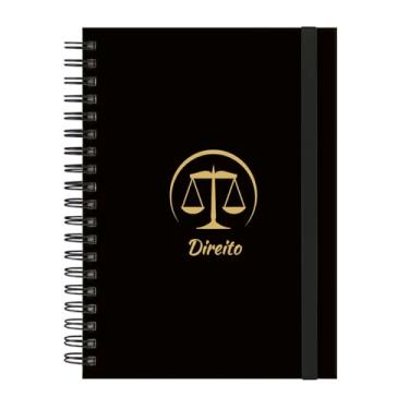 Imagem de Caderno Colegial Plus 12 Matérias Profissões Direito (Preto e Gold)