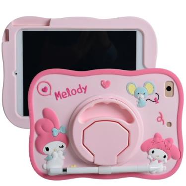 Imagem de Capa de desenho animado para iPad Mini 1/2/3/4/5 7,9 polegadas, suporte de silicone macio MONEHOYSY [à prova de quedas, à prova de choque, antiderrapante] Capa traseira com suporte para crianças,
