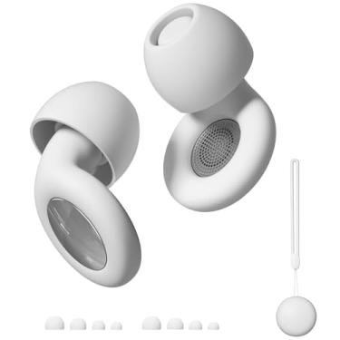 Imagem de Tampões de ouvido para cancelamento de ruído do sono, tampões de ouvido de silicone reutilizáveis perfeitos de 30 dB para redução de ruído, protetores de ouvido de proteção auditiva para foco, estudo