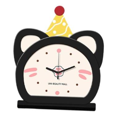 Imagem de FLCPJGV Relógio de Mesa Silencioso, Decoração Exclusiva para Mesa, Cabeceira, Balcão, Quarto, Sala de Estar, Preto, Tamanho real