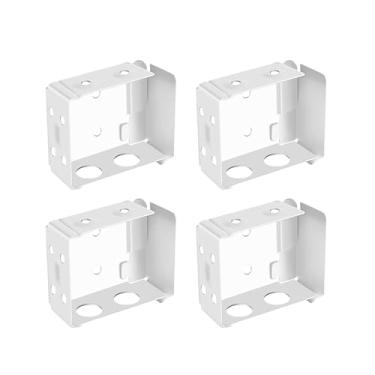 Imagem de 4 peças de suportes para persianas, suporte de montagem em caixa para mini persianas de 6 cm, suporte de montagem para janela de perfil baixo para mini persianas, branco