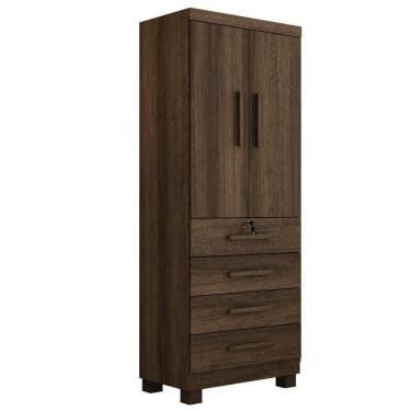 Imagem de Guarda Roupa Camiseiro New Maia 2 Portas 4 Gavetas - Benetil Imbuia