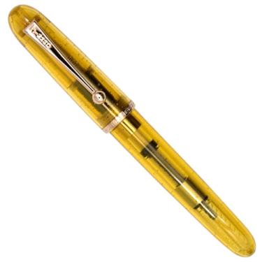 Imagem de Ranvi Jinhao 9013 Caneta-tinteiro ponta de batimento cardíaco, ponta fina, 0,5 mm, caneta de tinta para escrita, com conversor (amarela)