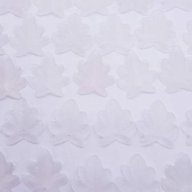 Imagem de Pingente Folha Acrílico Branco Fosco Transparente 24x26mm 630pçs 500g 