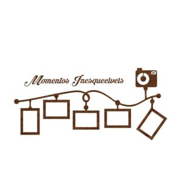 Imagem de Porta Retrato de Parede em MDF - Cor Marrom - LENOBRE