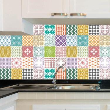 Imagem de Adesivo de Azulejo - Ladrilho Hidráulico - 20cm x 20cm - 24un - 078Azm