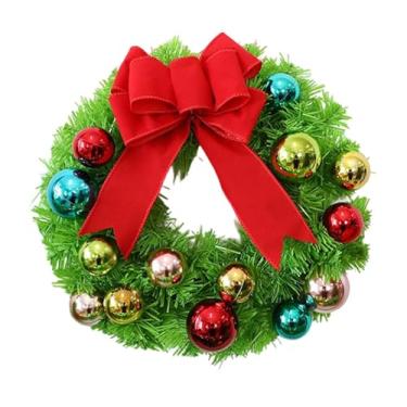 Imagem de Tachiuwa Guirlanda de Natal com bolas, enfeite de Natal, decoração artificial para lareira, 30cm