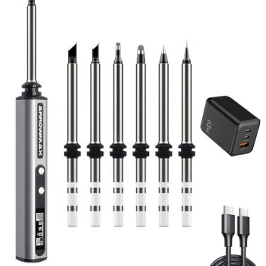 Imagem de AM ARROWMAX Kit De Ferro Solda L1, Caneta Elétrica Inteligente Programável Pd 65W, Aquecimento Rápido 100-500°F, 3 Pontas T65, Tela Oled Digital, Modo Espera Automático Com Adaptador