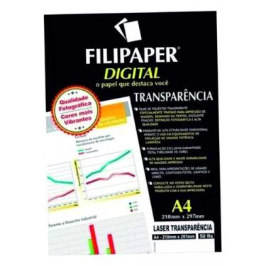 Imagem de Transparência Laser com Tarja Filipaper PRO 50 folhas