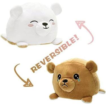 Imagem de Boneca de travesseiro de pelúcia reversível urso de pelúcia 6 fofo int
