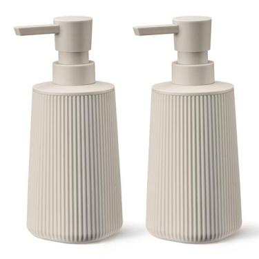 Imagem de Dispensador de sabonete para mãos zuxzmj Beige 250mL, pacote com 2 uni