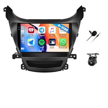 Imagem de [4 + 128 G] Rádio estéreo para carro Android 15 para Hyundai Elantra 2014 2015 2016 com carro sem fio e Android Auto, rádio de carro de 9 polegadas com link espelhado Bluetooth FM/RDS WiFi GPS EQ DSP