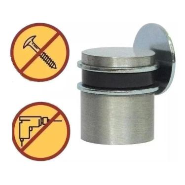 Imagem de 2X Prendedor Magnético Para Porta Fixação Sem Furos Escovado