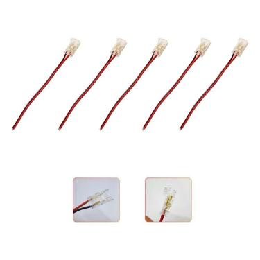 Imagem de 2X 5 Cabo Conector Rabicho Fita Led 2 Vias Monocor 8Mm 3528