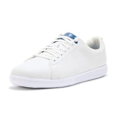 Imagem de Cole Haan Tênis feminino de couro Grand Crosscourt, Branco/Vermelho Rio Sde, 9.5 Wide