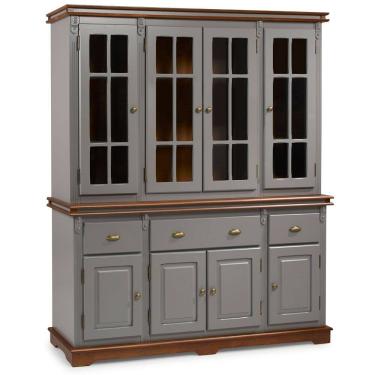 Imagem de Cristaleira Arca e Oratório 8 Portas 3 Gavetas Manchester 2055 Linz Móveis - Cinza/Imbuia Glazer