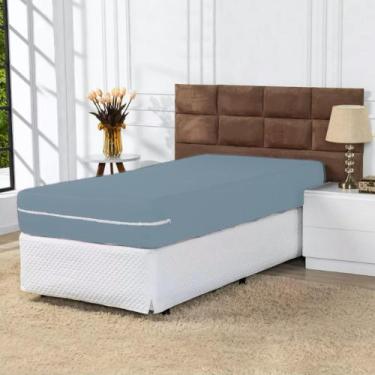 Imagem de Protetor de Colchão Medida Solteiro - Com Zíper - Kalifa, Cinza