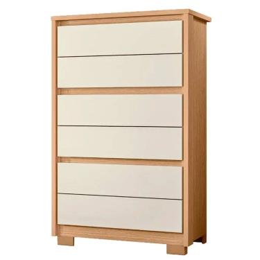 Imagem de Cômoda Unno 6 Gavetas Albatroz Cor Cinamomo Off White