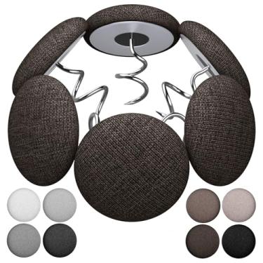 Imagem de MAICOBI Pinos de saias de cama, broches de botão cobertos de linho, pinos torcidos para capa de sofá, para saias de cama, alfinetes de estofamento, suportes de poltrona, capas de apoio de braço (12