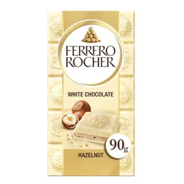 Imagem de Chocolate Branco Ferrero Rocher Weiss Barra Com Avelãs 90g