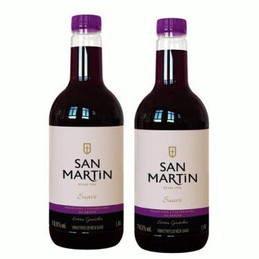Imagem de kit 2 Vinho Tradicional San Martin Tinto Suave Pet 1,4L - Serra Gaúcha