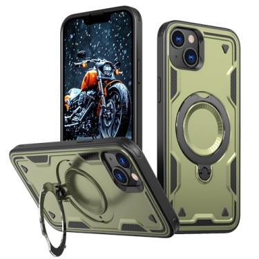 Imagem de SORAKA Capa para iPhone 13 com suporte,compatível com MagSafe,Capa iPhone 13 com chapa de ferro Capa resistente que absorve choques Proteção contra quedas de nível militar