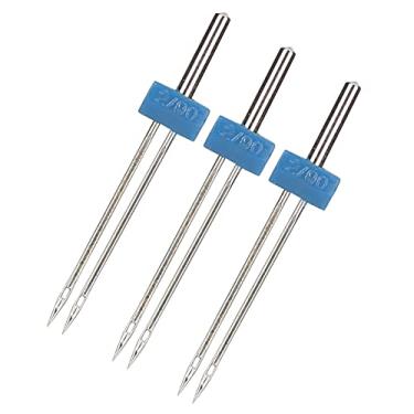 Imagem de Acouto 3pcs Aço Inoxidável Duplo para Máquinas de Costura - Acessórios de Rosca e Gancho Com Caixa de Armazenamento Com Caixa de Armazenamento (Agulha dupla 2 mm-3 peças/bolsa)