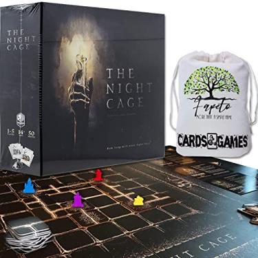 Imagem de Fapeto Mais que um nome simples Sacola com cordão e conjunto de fichas compatíveis com o jogo de tabuleiro The Night Cage (2-4 jogadores, 14+)