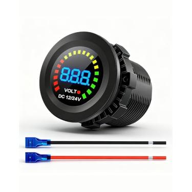 Imagem de IZTOSS 12 V-24 V Universal Led Display Digital Voltímetro Medida Tensão 7-28 V Com Alarme De Baixa Tensão Carro Motocicleta Auto Caminhão