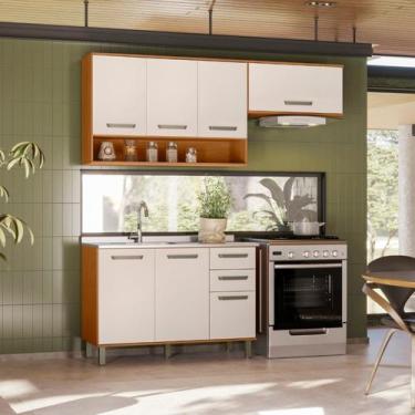 Imagem de Cozinha Modulada Completa 3 Peças 7 Portas 2 Gavetas com Balcão Pia Cr