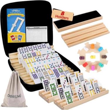Imagem de Conjunto Mexican Train Dominoes Doreimi atualizado Double 12