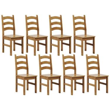 Imagem de Kit 8 Cadeiras em Madeira Maciça Napoli Espresso Móveis Nogueira