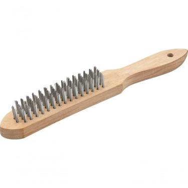 Imagem de Escova Manual Aço 4 Fileiras Cabo Madeira Vonder