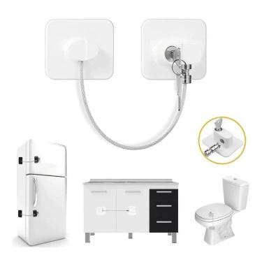 Imagem de Trava Cadeado De Segurança Janela Porta Geladeira Vaso Senha