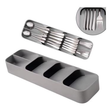 Imagem de Porta Talheres Organizador de Gavetas Compacto 5 Divisórias - DropJT