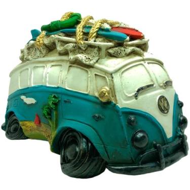 Imagem de Kombi Cofre De Gesso Colorida Enfeite Decorativo - AY, Azul