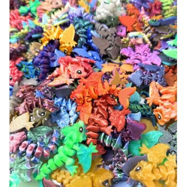 Imagem de Gocutouts Pacote de 100 bonecos colecionáveis Baby 7,6 cm Wyvern Dragons (100)