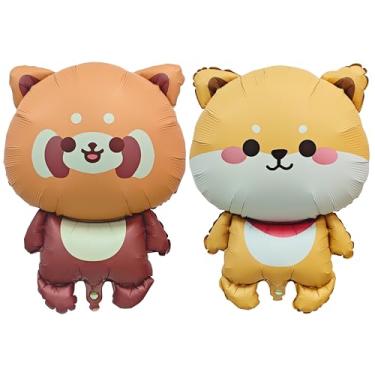 Imagem de 2PCS Dog Animal Balloon Little Panda Animal Balloon Pet Puppy Birthday Mylar Foil Balloon For Boys Girls Pet Dog Little Panda Zoo Birthday Theme Anniversary Baby Shower Party Decorations Suppiles